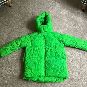 Zara Oversized Green Puffer Jacket Coat